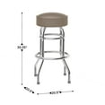 thumbnail image 5 of Emma + Oliver Beige Swivel Seat Double Ring Bar Stool - Set of 2, 5 of 10