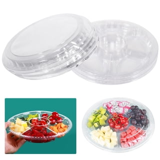 TRAYA 10-Pack Reusable Sandwich/Platter Trays With Lids - 33.5x24x7cm, BPA-Free Plastic For Catering