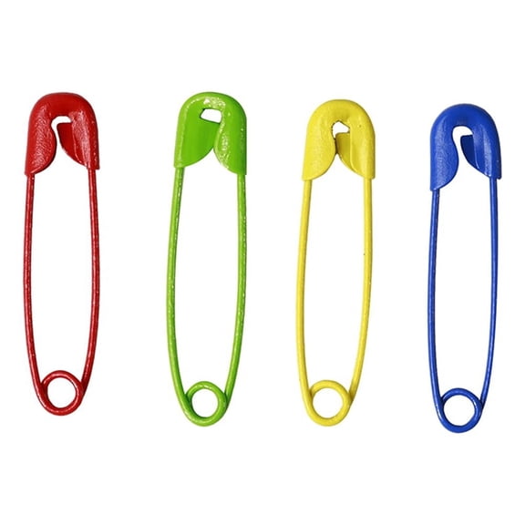 KALLORY 400Pcs Safety Pins for Home Use Craft Projects Fabric Work Assorted Colors Metal Nickel Finish