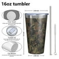 thumbnail image 4 of 16oz Tumblers Brown Green Camo Classic Pattern Stainless Steel Vacuum Insulated Double Wall Travel Tumbler Cups Mug with Lid and Straw,Cleaning Brush for Coffee,Tea, 4 of 4