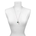 thumbnail image 3 of Delight Jewelry Silvertone Green Crystal Sparkle Spinner Everlasting Love Engraved Cross Zoey Necklace, 28", 3 of 4