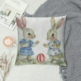 thumbnail image 2 of Nawypu Easter Throw Pillow Covers Cute Rabbit Bunny Egg Spring Watercolor Fun Grey Pink Cozys Decorative Washable Bed Home Living Rooms Sofa Outside Square Pillow Covers, 2 of 5