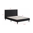 thumbnail image 7 of Queen Upholstered Platform Bed Frame with 45" Tall Headboard - Button Tufted Linen Bed - Black - Oliver & Smith - Kendall, 7 of 7