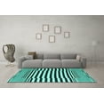 thumbnail image 3 of Ahgly Company Indoor Rectangle Abstract Turquoise Blue Contemporary Area Rugs, 2' x 4', 3 of 4
