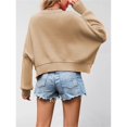 thumbnail image 5 of Women's Sweater Fall Crew Neck Batwing Sleeve Pullover Sweaters Khaki L, 5 of 7