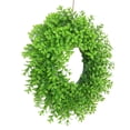 thumbnail image 2 of Corona de puerta Corona de boj para decoración de puerta de entrada Corona de hojas verdes artificiales Estilo01, 2 of 9