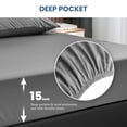 thumbnail image 3 of Juego de sábanas Simple Deluxe King Size de microfibra gris, 4 piezas, 3 of 7