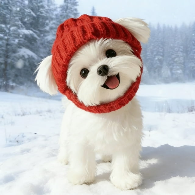 Knit With Ear Winter Dog Hat A Cap For Small Dogs Ideal For Photoshoots And Cold Weather Adventures