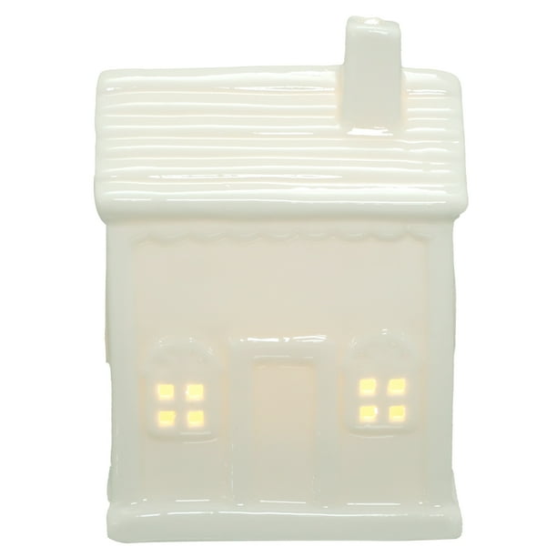 GOOHOCHY Iluminación de cerámica Decoración de la casa Adorno navideño Estantería Adorno de escritorio para regalo de Navidad - Tamaño M (gris)