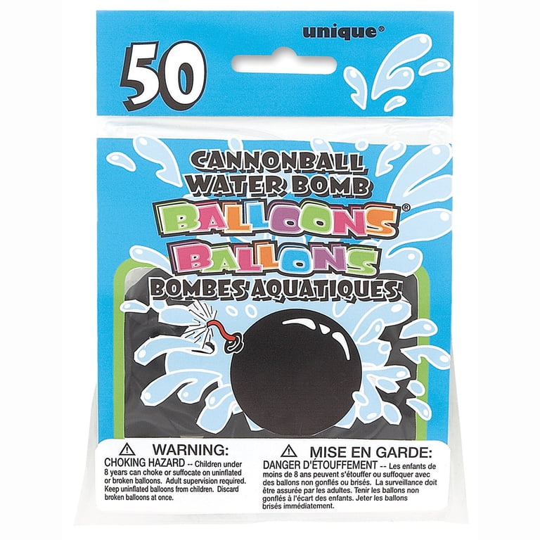 Unique Industries, Latex Cannonball Water Balloons, 5 inch, 50ct