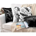 thumbnail image 2 of Throw Pillow Covers 20x20 Inches Home Decor Set of 4 Pillow Cases Decorative for Bed Sofa Cushion Couch Outdoor Capricorn Cat Feather Moth Gothic Pillowcases (Black and White), 2 of 5