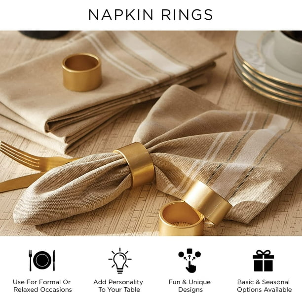 DII Basic Napkin Ring Collection Decorative, Galvanized Silver