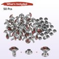thumbnail image 4 of Uxcell Clear Rhinestone Rivets 0.31 inch 50 Pcs Crystal Rivets Use for DIY Craft Deep Purple Studs for Clothing, 4 of 7