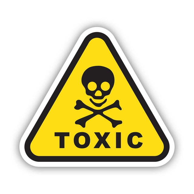 Toxic Warning Sticker Decal Self Adhesive Vinyl Weatherproof Made