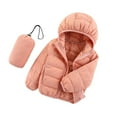 thumbnail image 2 of Kids Hooded down Jacket Zipper Puffer Outerwear Coat Classic Solid Color Lightweight down Jacket for 2-14 Years Old, 2 of 8