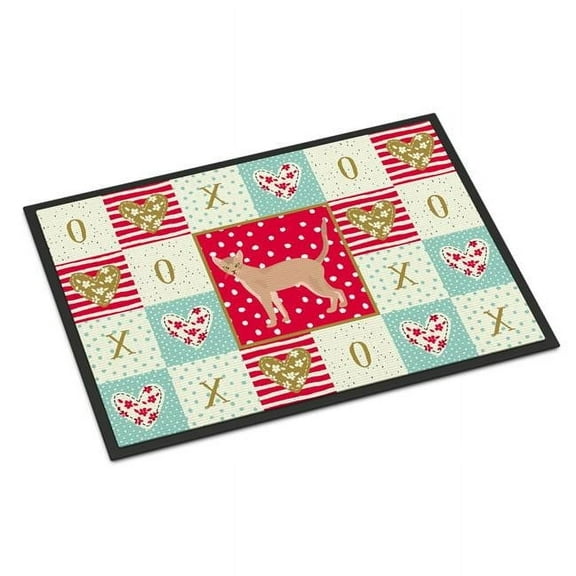 Carolines Treasures Fawn Abyssinian Cat Love Indoor or Outdoor Mat 18x27 doormats, Multicolor