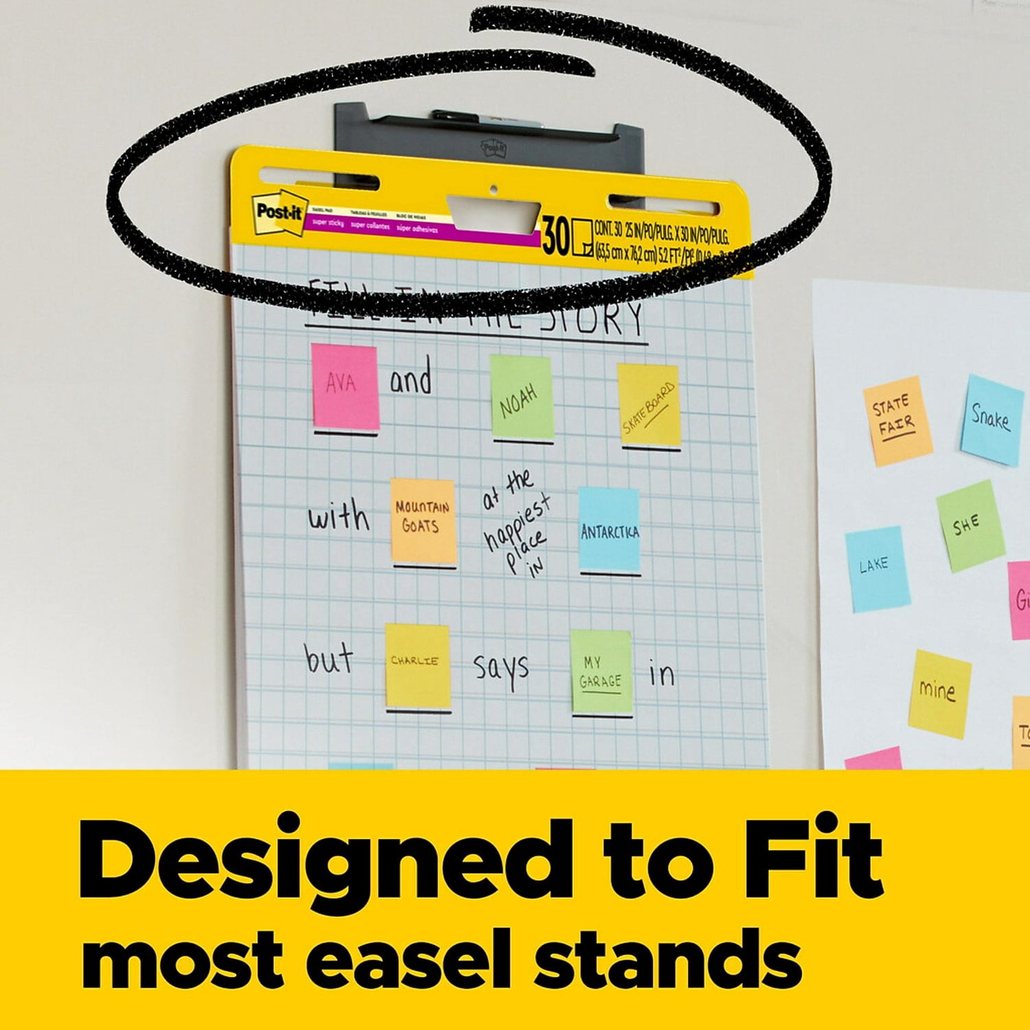 Post-it Super Sticky Easel Pad 25" x 30" White with Grid 30 Sheets/Pad 560