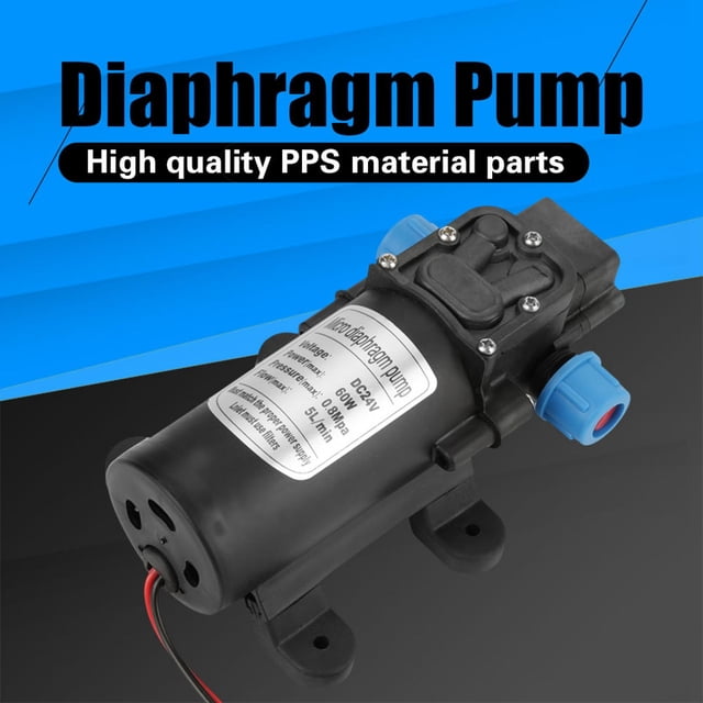 Bomba de agua autocebante de diafragma eléctrica de alta presión en miniatura de 24 V CC, 60 W, 5 l mín.