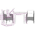 thumbnail image 2 of vidaXL 3 Piece Garden Dining Set with Cushions Beige Poly Rattan, 2 of 6
