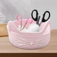 thumbnail image 2 of Cesta de algodón con forma de gato de dibujos animados, contenedor de cosméticos, adorno decorativo, gatito moderno Rosa, 2 of 8