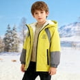 thumbnail image 6 of Windbreaker Jackets Boys Lined Thickened Hooded Coat Casual Windproof Thermal Winter Cold Weather Warm Comfortable Outerwear, 6 of 6