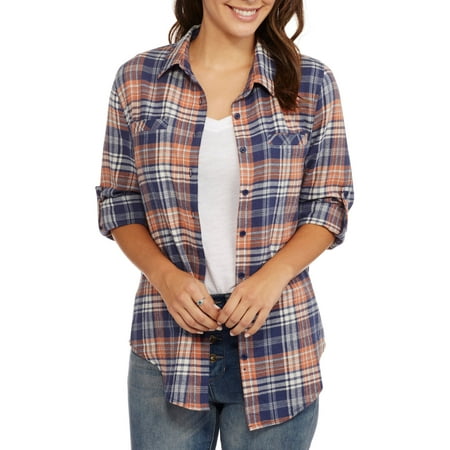 Women's Lightweight Flannel Shirt with Pockets - Walmart.com