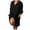 Black, variant on LYXSSBYX Long Sleeve Dresses Hot Sale Clearance Women's Solid Loose Double Pocket Long Sleeve Solid Cotton and Linen Cardigan Dress