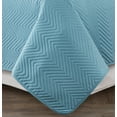 thumbnail image 2 of Harper Lane Trista Chevron Stitch 3-piece Quilt Set Blue King, 2 of 3