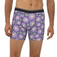 thumbnail image 2 of Men'S Boxer Briefs, Purple Daisies Flowers Soft And Breathable Mens Underwear Boxer Briefs With Widen Waist, 2 of 2