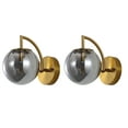 thumbnail image 4 of SAFAVIEH Psylla LED Smoke Grey Glass Wall Sconce with Grey Shade, Set of 2, 4 of 8