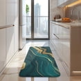 thumbnail image 4 of Teal Gold Wave Marble Pattern Kitchen Rug Mat,Kitchen Runner Rugs Non Skid Washable,Decorative Kitchen Floor Mats for Kitchen,Sink,Laundry,17"x47.2", 4 of 7