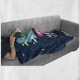 thumbnail image 5 of Earth Day Soft Flannel Fleece Throw Blanket, Smiling Globe Environmental Message April 22 Starry Night Sky, Cozy Plush for Indoor and Outdoor Use, 60" x 80", Night Blue and Multicolor, by Ambesonne, 5 of 5