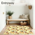 thumbnail image 3 of ODIKA 5'x7' Machine Washable Non-Slip Area Rug, Cartoon Bear and Honey Pot Interlocking Patchwork Design High Traffic Rug, Yellow, 719956, 3 of 7