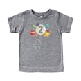 thumbnail image 4 of Olive Loves Apple 2nd Birthday Rocket Astronaut Themed T-Shirts with Moon Balloon and Planets for Boys and Girls Granite Heather Shirt 4T, 4 of 7