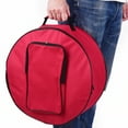 thumbnail image 7 of Compact Snare Drum Bag Backpack Case with Shoulder Strap Outside Pockets Musical Instrument Accessory Red, 7 of 7