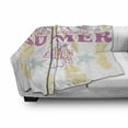 thumbnail image 3 of Abstract Soft Flannel Fleece Throw Blanket, Summer Theme Flowers and Surf Image in Vintage Designed Print, Cozy Plush for Indoor and Outdoor Use, 70" x 90", Pale Yellow White, by Ambesonne, 3 of 6