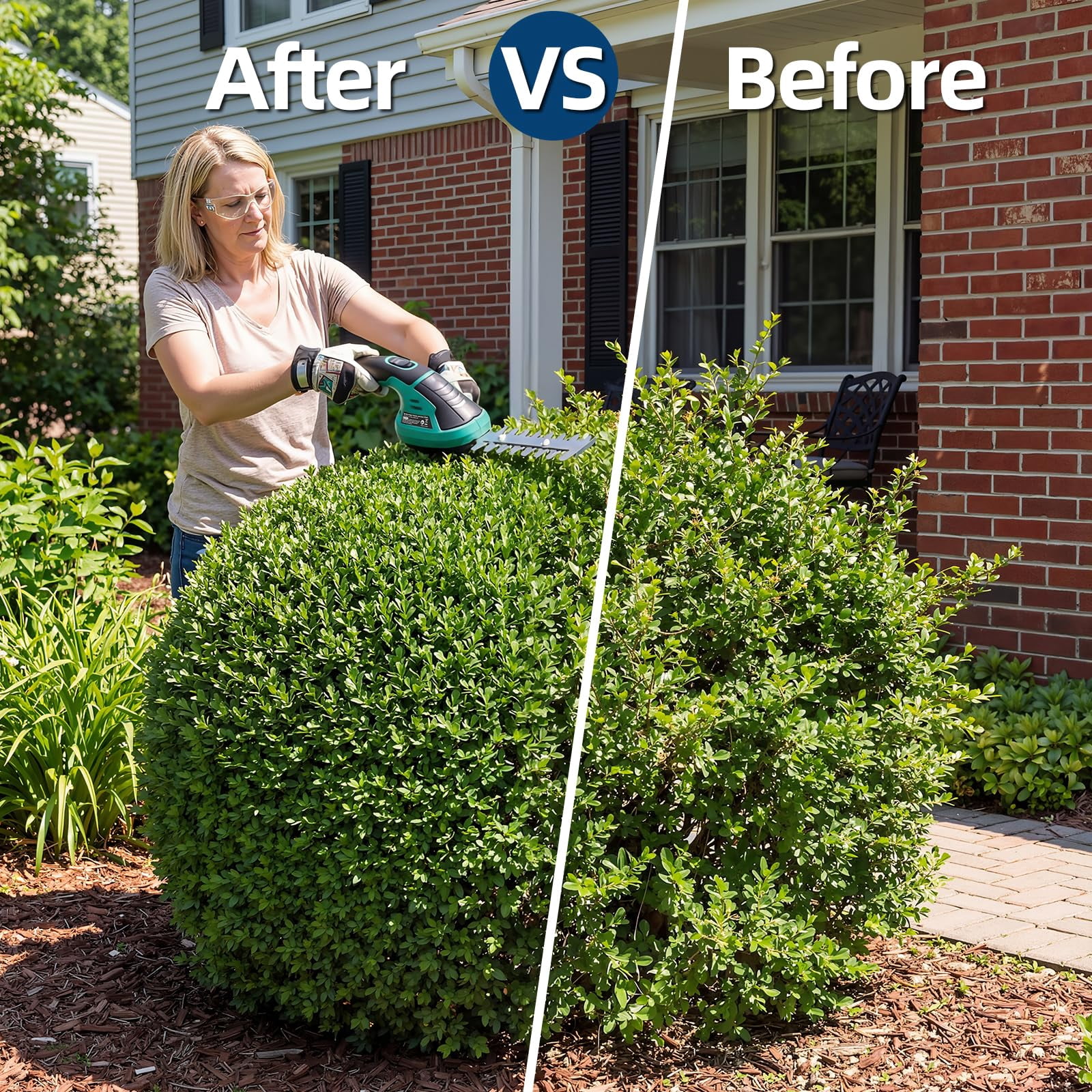 2 in 1 Handheld 7.2V Electric Grass Trimmer Hedge Shears/Grass Cutter Rechargeable Lithium-Ion Battery and Type-C Cable Included Cordless Grass Shear & Shrubbery Trimmer