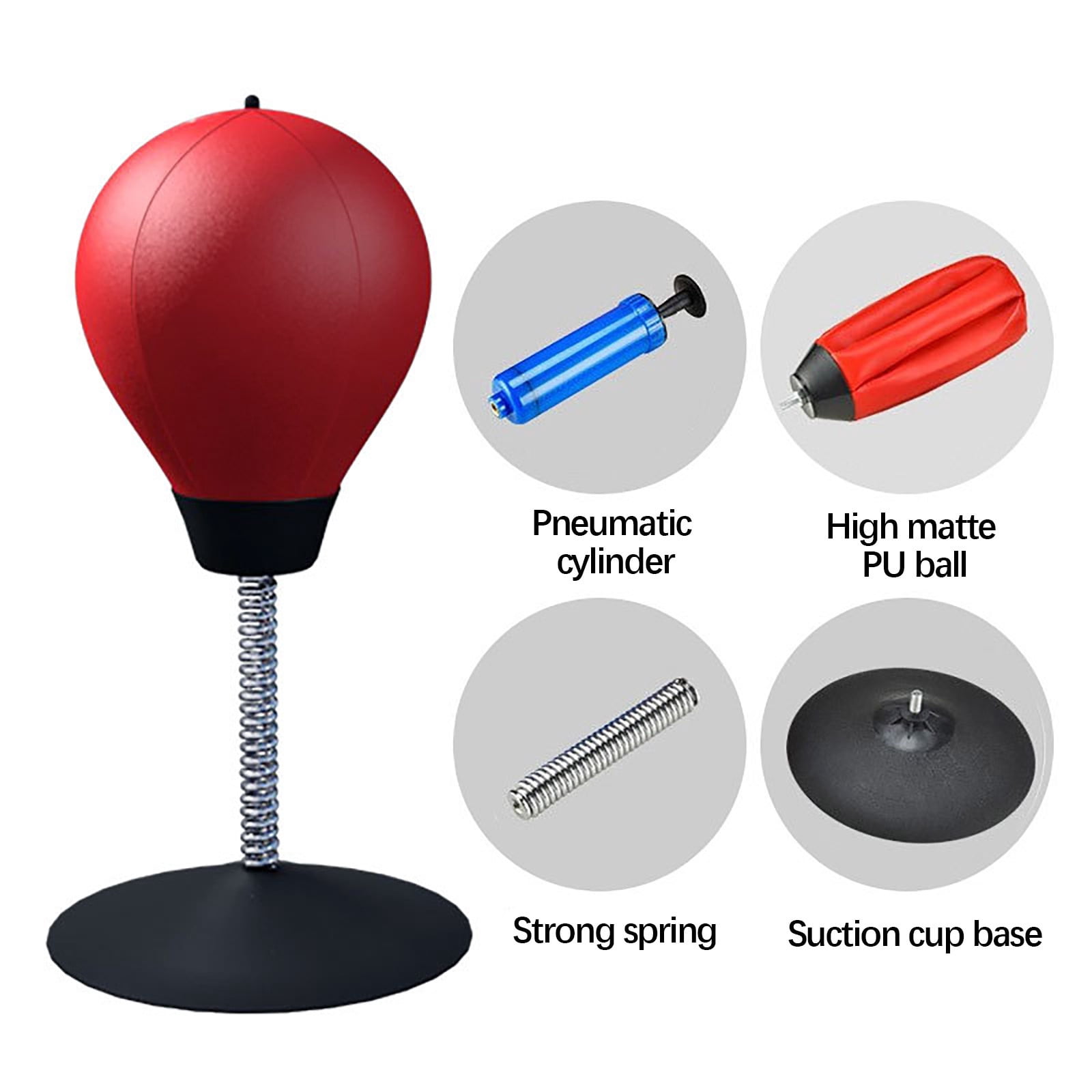 Meitianfacai Desktop Punching Bag, Stress Buster with Suction Cup for Office Table and Counters, Heavy Duty Stress Relief Ball, Desk Boxing Punch Ball, Sports Toys for Kids Coworkers and Friends