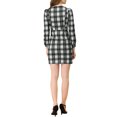 thumbnail image 3 of INSPIRE CHIC Women's  Square Neck Long Puff Sleeve High Waist A-Line Mini Plaid Dress M Black, 3 of 5