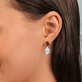 thumbnail image 4 of Gem Stone King 925 Sterling Silver White Moissanite and Red Garnet Earrings for Women | 8.14 Cttw | Gemstone Birthstone | Pear Shape 12X8MM, 4 of 4
