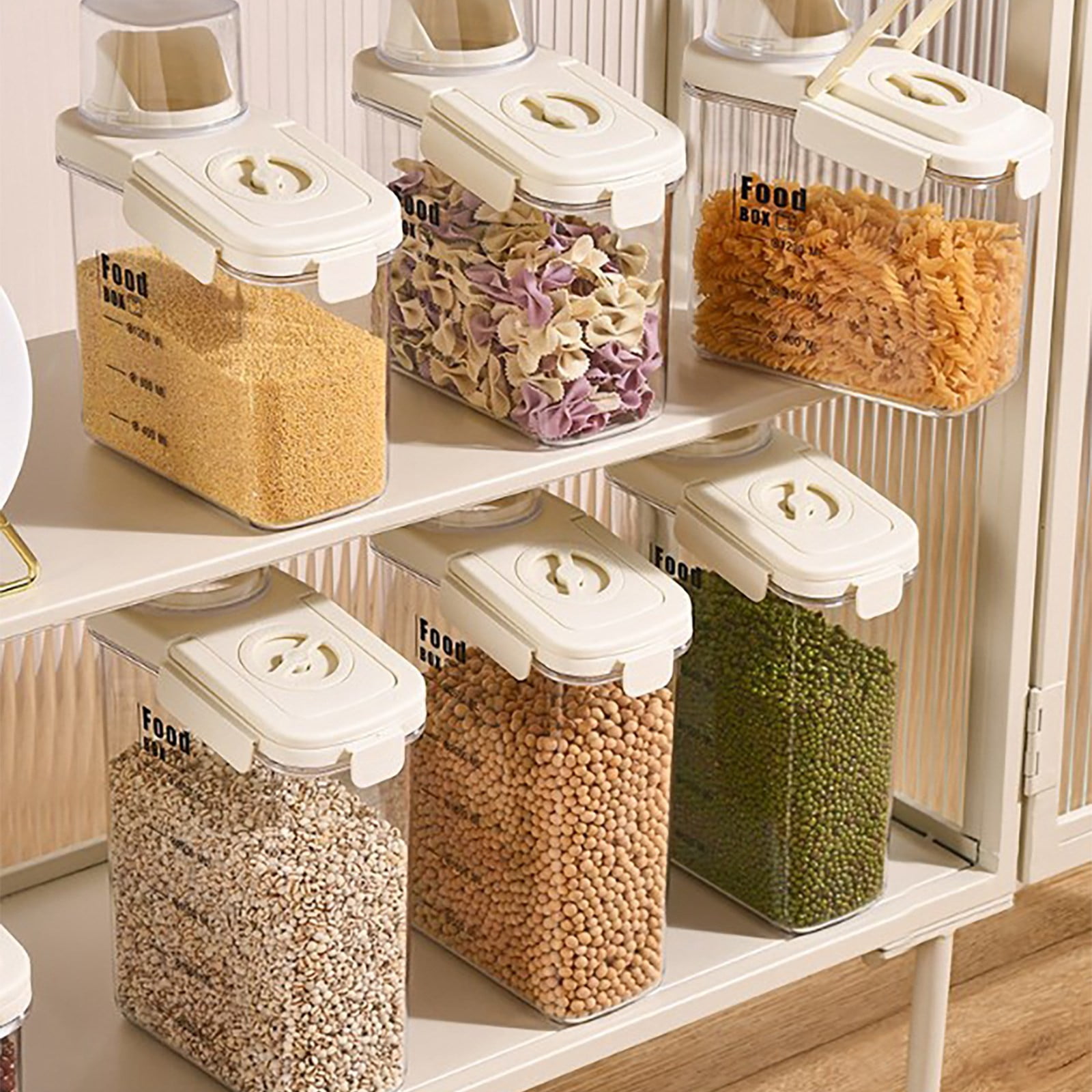 Food Storage Rice Storage Container Airtight Dry Food Kitchen Transparent Container for Oats Cereals Pasta Flour