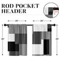 thumbnail image 4 of Black Kitchen Curtains 36 Inch Length Dark Grey White Window Curtains Over Sink Set of 2, Modern Short Tier Curtain for Kitchen, Abstract Geometric Art Small Kitchen Decor 26x36 Inch, 4 of 6