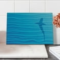 thumbnail image 2 of Sea Animals Cutting Board, Shark Silhouette in Water Waves Shadow Danger Summertime Marine Life Art Print, Decorative Tempered Glass Cutting and Serving Board, Small Size, Blue, by Ambesonne, 2 of 5
