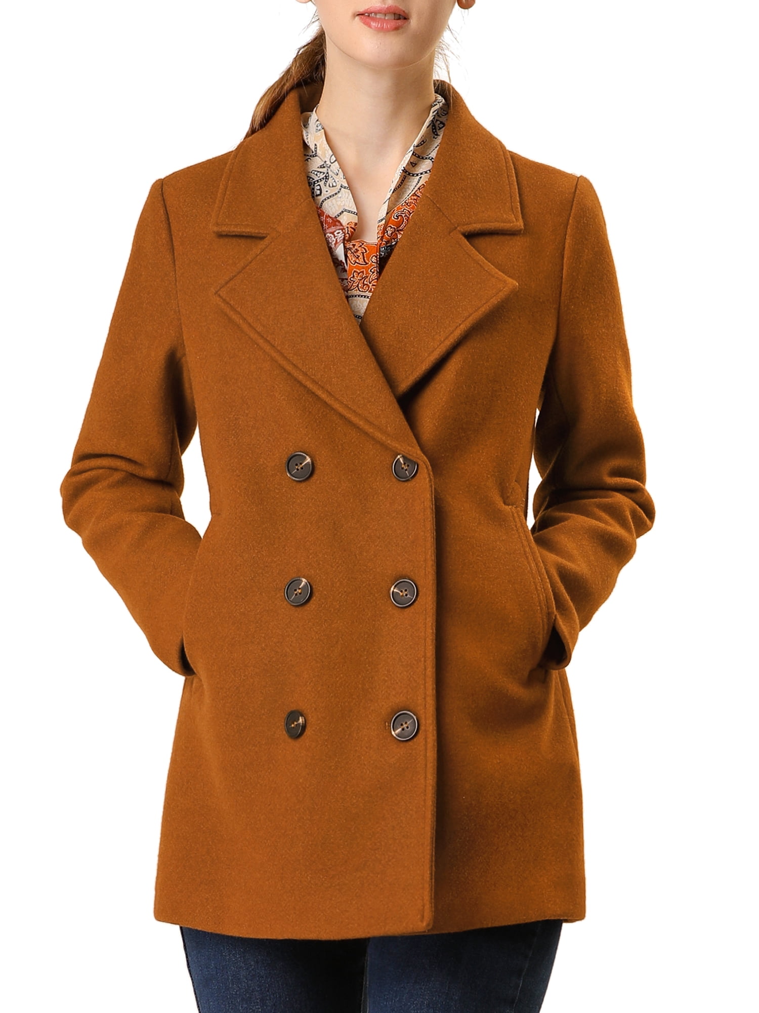 Allegra K Juniors Notched Lapel Double 