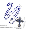 thumbnail image 3 of 8mm Blue Crystal Beads Rosary Necklace Medal Crucifix Cross Pendant Chain Catholic Religious Jewelry for Women Girl Gift, 3 of 4
