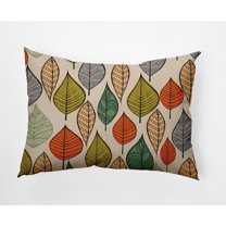 20" x 14" Simply Daisy Autumn Leaves Fall Polyester Indoor/Outdoor Pillow, Muted Gold Qty 1