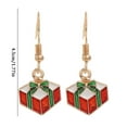thumbnail image 2 of BNNG Christmas Dangle Earrings Christmas Tree Bell Earrings Christmas Creative Holiday Party Earrings Jewelry Hoop Earrings Women Snowman Earrings Holiday Party Earrings, 2 of 3