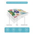thumbnail image 4 of Full Size Quilt Bedding Set, Retro Bohemia Floral Reversible Summer Quilt 3 Pieces, Blue Purple Flowers Boho Style Beige Lightweight Bedspreads Coverlets with 2 Pillow Shams for All Seasons, 4 of 5