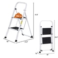 thumbnail image 3 of 2 Steps Ladder Safety Non Slip Mat Tread Foldable Kitchen Steel Step Stool White, 3 of 12