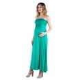 thumbnail image 3 of Maternity Strapless Empire Waist Pleated Maxi Dress, 3 of 7